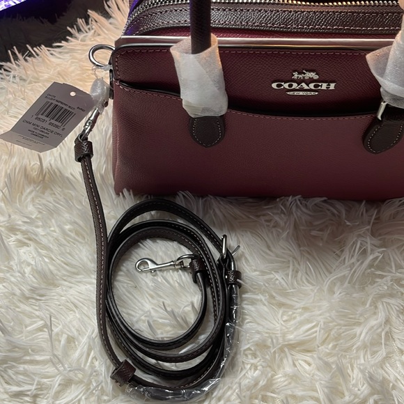❤️COACH Mini Darcie Carryall Satchel Crossbody ~ Silver/Light Raspberry Multi - Picture 9 of 16
